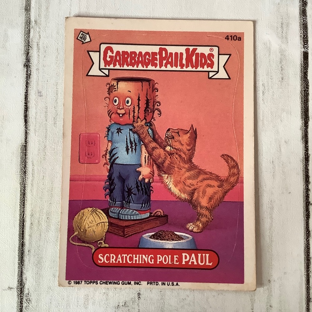 1987 Garbage Pail Kids Series 10 Card #410a Scratching Pole Paul